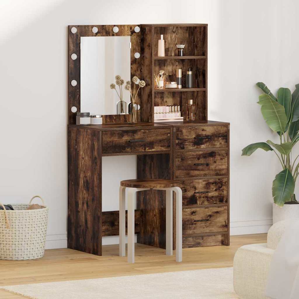 vidaXL Table de Toilette avec tiroir 2 pcs Marron 50 x 41 x 135 cm