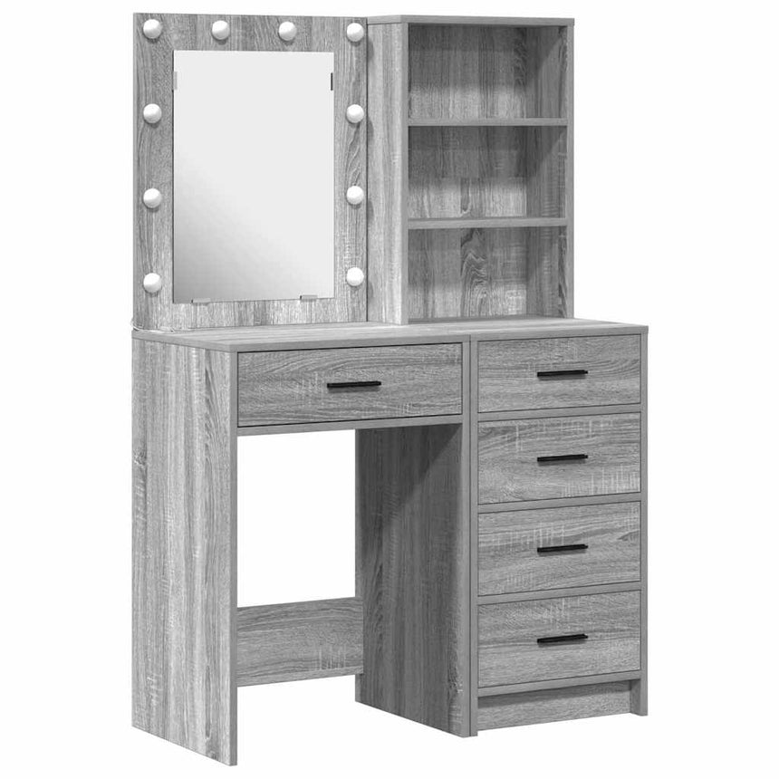 vidaXL Table de Toilette 2 pcs Gris 50 x 41 x 135 cm Bois d'ingénierie