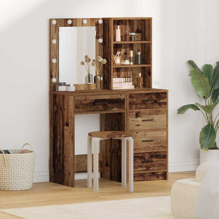 vidaXL Table de Toilette avec tiroir 2 pcs Marron 50 x 41 x 135 cm