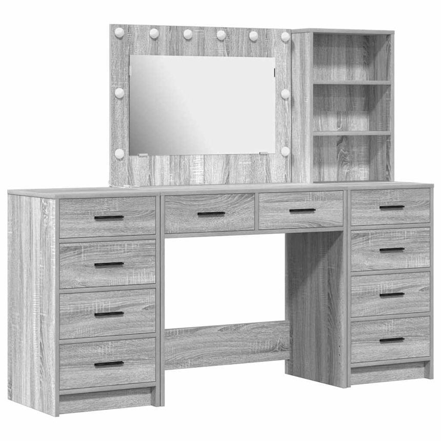 vidaXL Table de Toilette 3 pcs Gris Sonoma Bois d'ingénierie