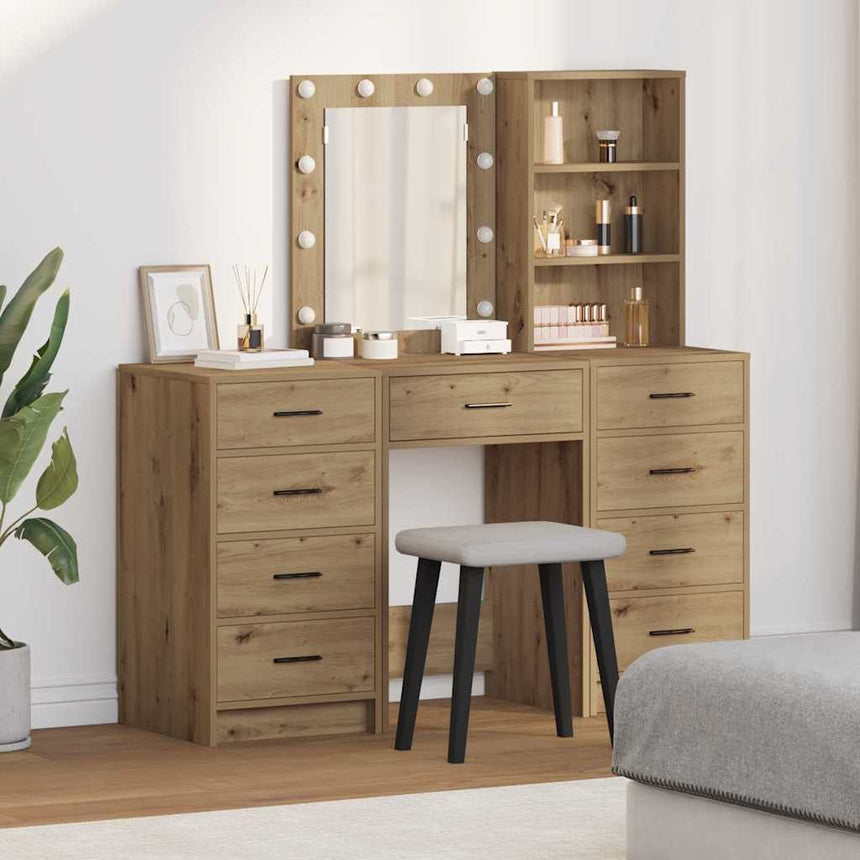 vidaXL Table de Toilette 3 pcs Marron 40 x 41 x 135 cm