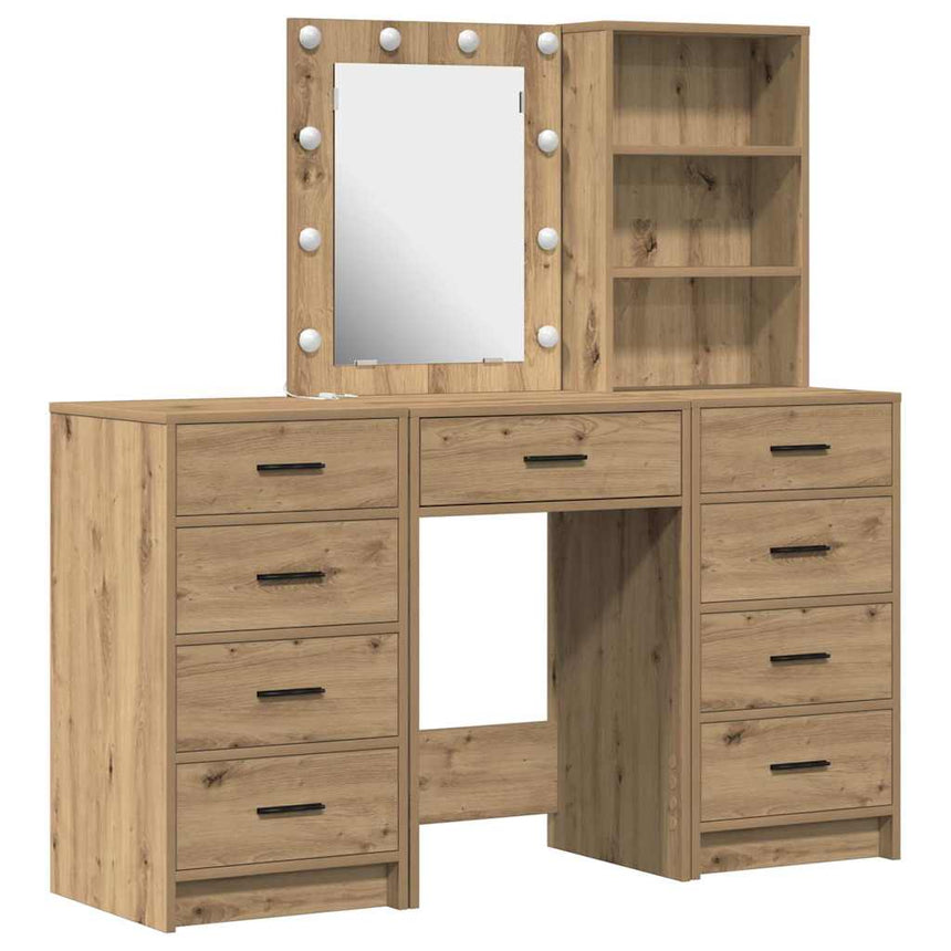 vidaXL Table de Toilette 3 pcs Marron 40 x 41 x 135 cm