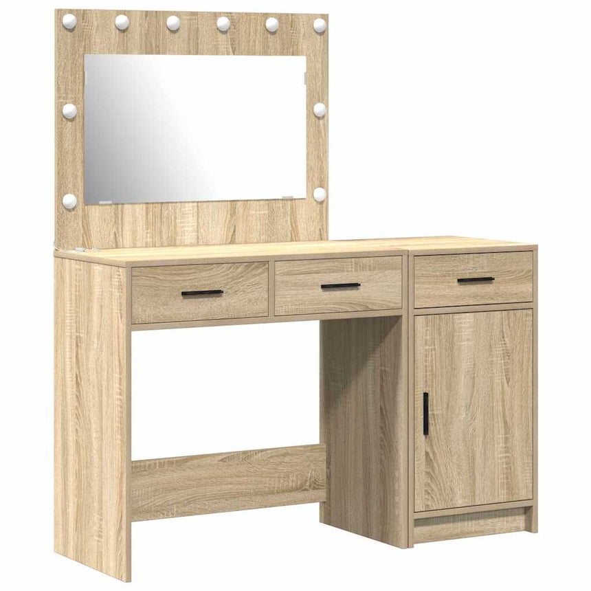 vidaXL Table de Toilette avec tiroir 2 pcs Marron Bois d'ingénierie