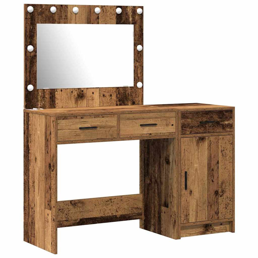 vidaXL Table de Toilette avec tiroir 2 pcs Marron Bois d'ingénierie