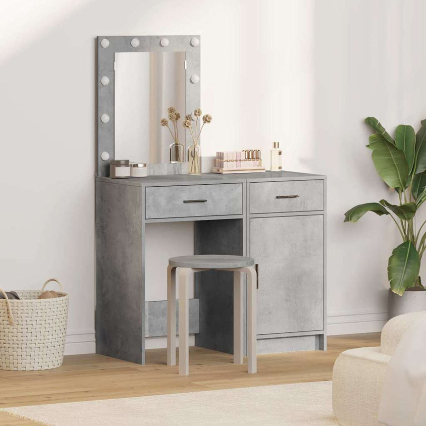 vidaXL Table de Toilette 2 pcs Gris 50 x 41 x 135 cm Bois d'ingénierie