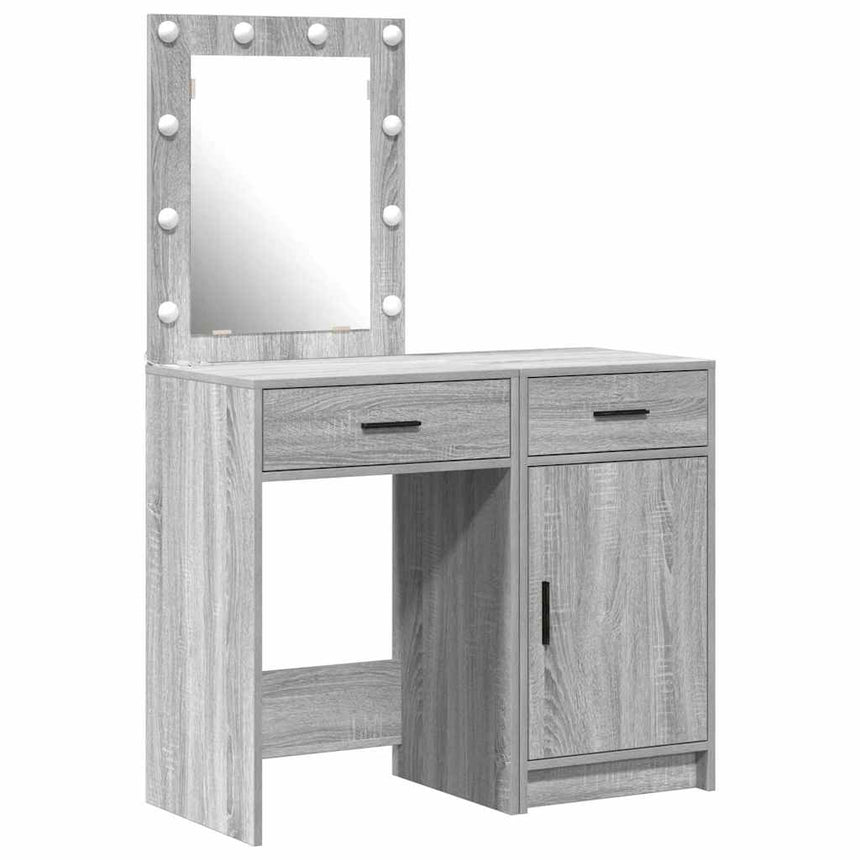 vidaXL Table de Toilette 2 pcs Gris 50 x 41 x 135 cm Bois d'ingénierie