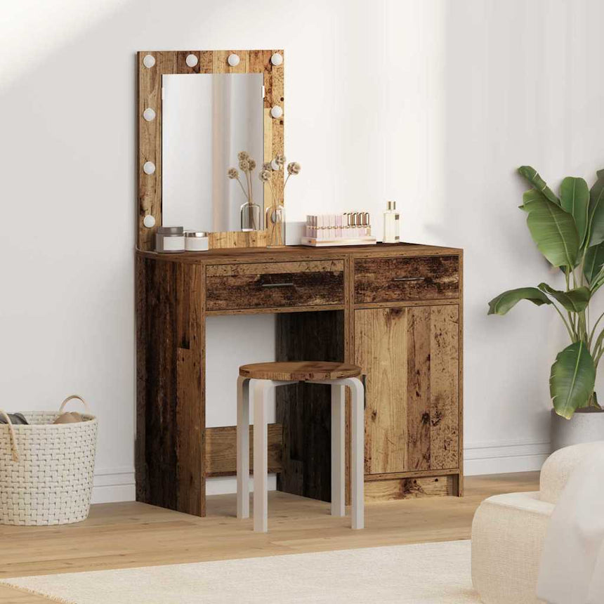 vidaXL Table de Toilette avec tiroir 2 pcs Marron 50 x 41 x 135 cm