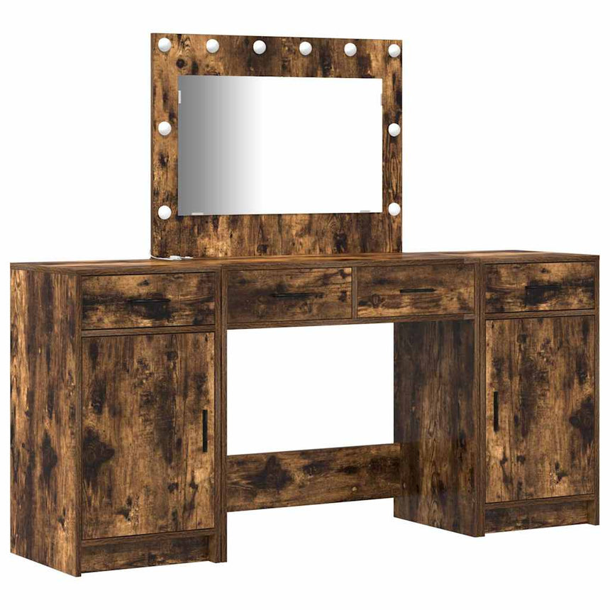 vidaXL Table de Toilette avec tiroir 3 pcs Marron Bois d'ingénierie