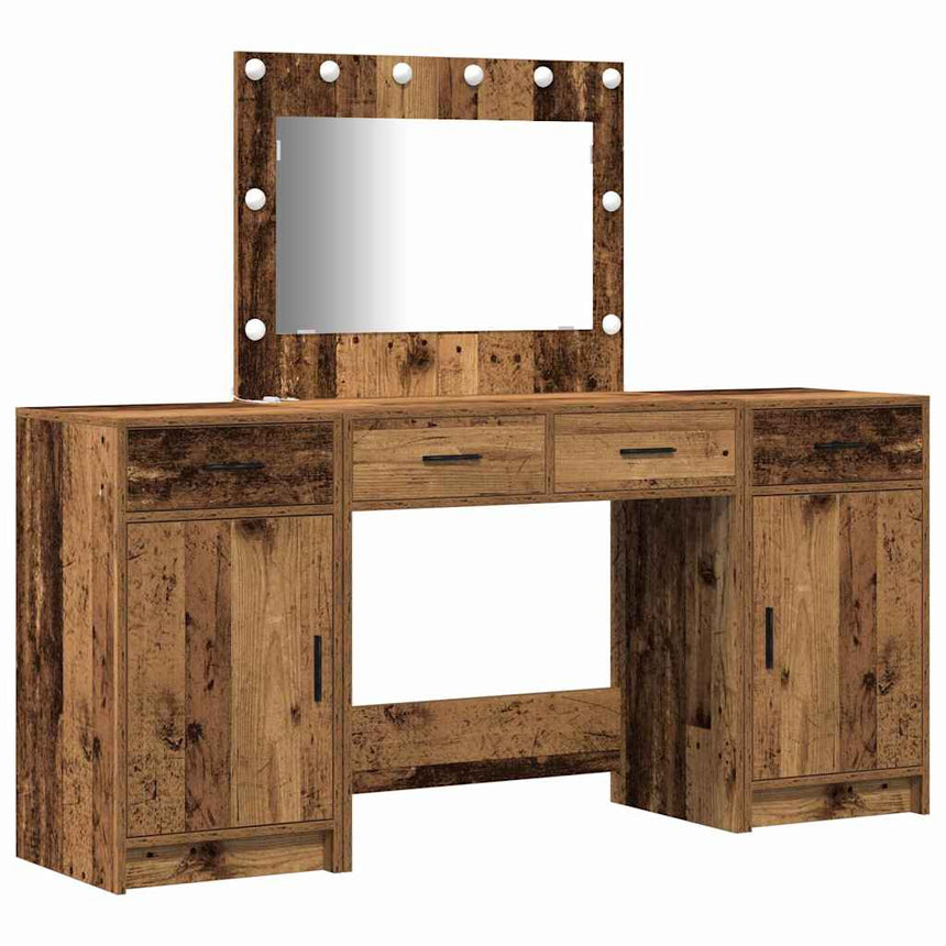 vidaXL Table de Toilette avec tiroir 3 pcs Marron Bois d'ingénierie