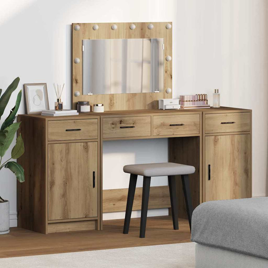 vidaXL Table de Toilette 3 pcs Marron 78,5 x 41 x 135 cm