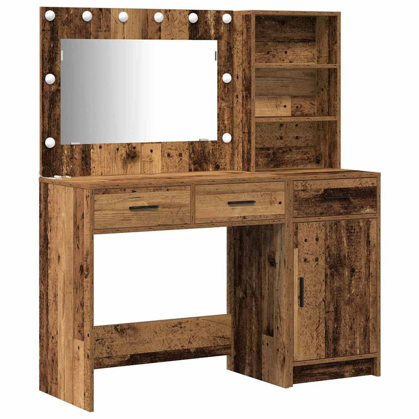 vidaXL Table de Toilette avec tiroir 2 pcs Marron Bois d'ingénierie