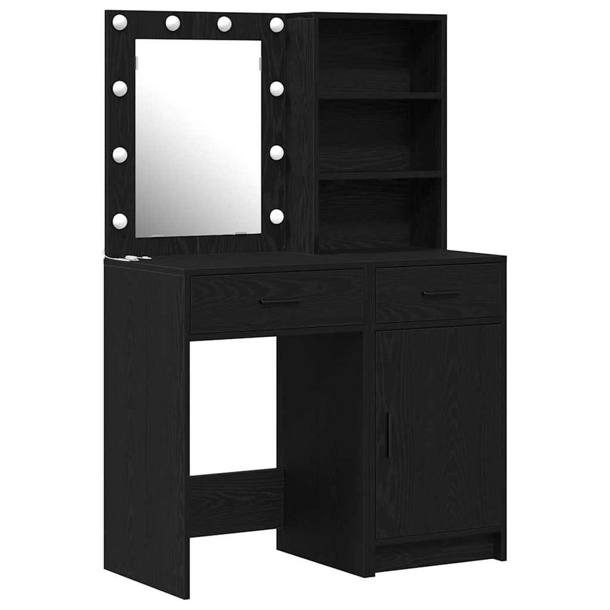 vidaXL Ensemble de Coiffeuse 2 pcs Chêne noir Bois d'ingénierie