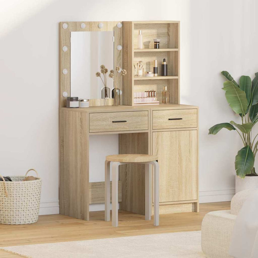 vidaXL Ensemble de Coiffeuse 2 pcs Chêne Sonoma Bois d'ingénierie