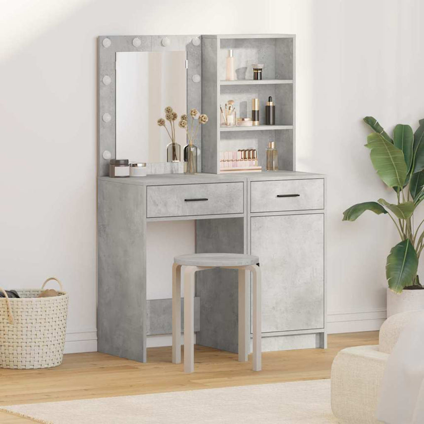 vidaXL Ensemble de Coiffeuse 2 pcs Gris béton Bois d'ingénierie