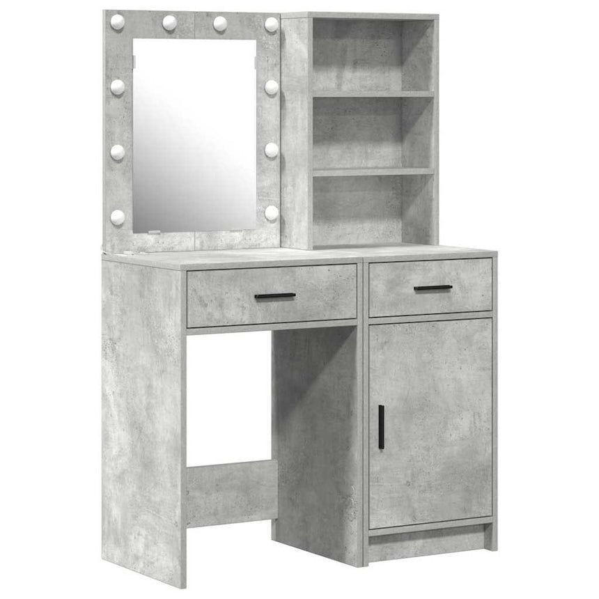 vidaXL Ensemble de Coiffeuse 2 pcs Gris béton Bois d'ingénierie