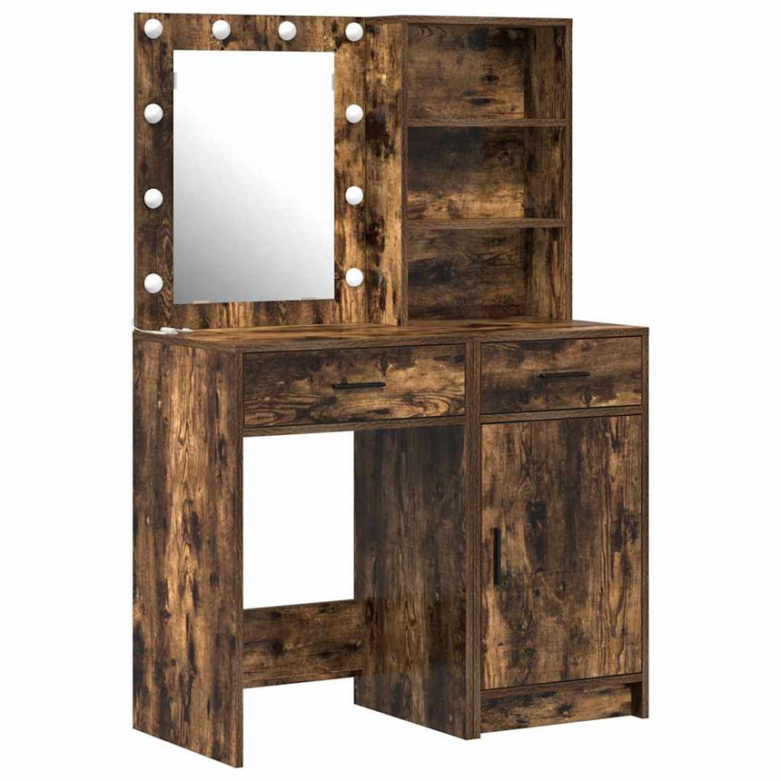 vidaXL Ensemble de Coiffeuse 2 pcs Chêne fumé Bois d'ingénierie
