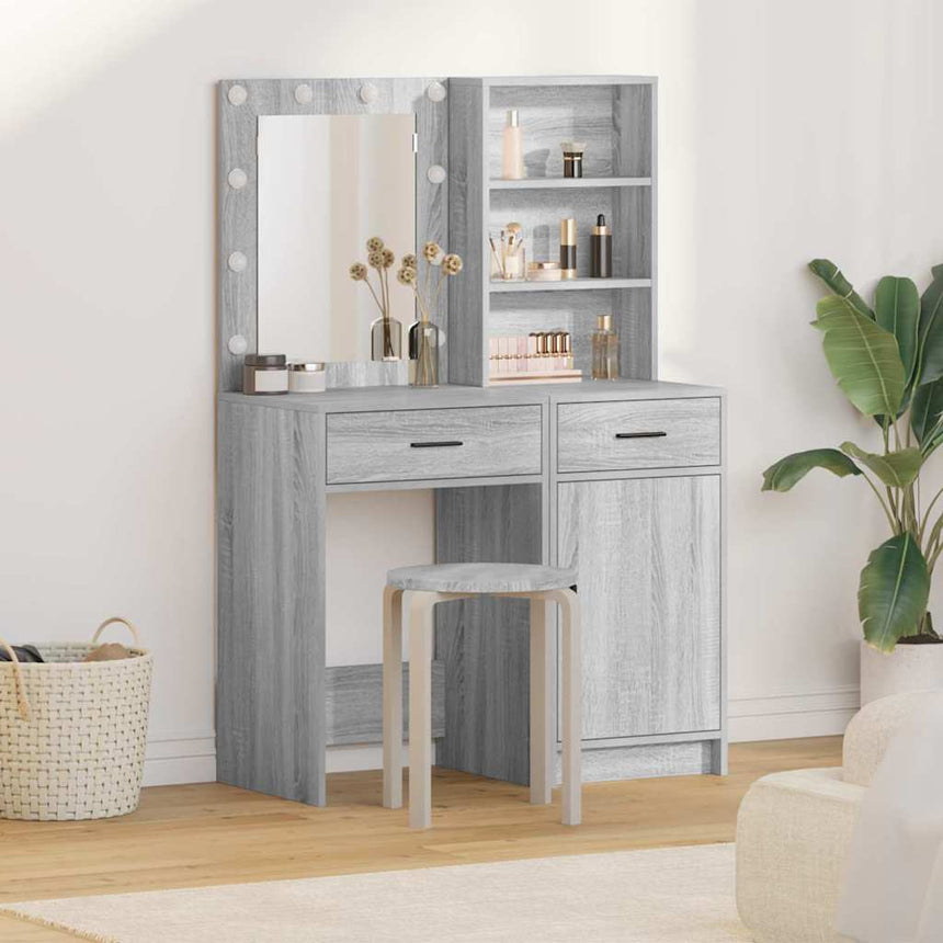 vidaXL Ensemble de Coiffeuse 2 pcs Gris Sonoma Bois d'ingénierie