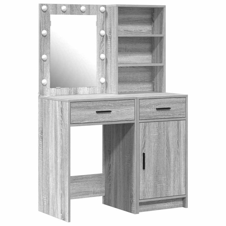 vidaXL Ensemble de Coiffeuse 2 pcs Gris Sonoma Bois d'ingénierie