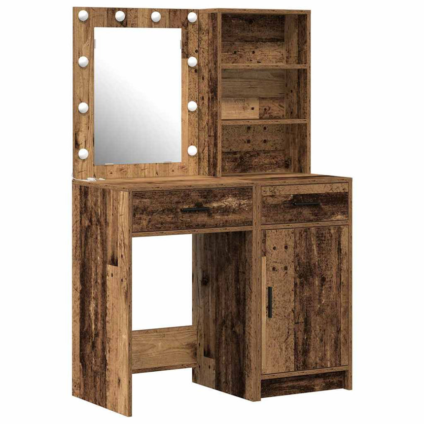 vidaXL Ensemble de Coiffeuse 2 pcs Bois ancien Bois d'ingénierie