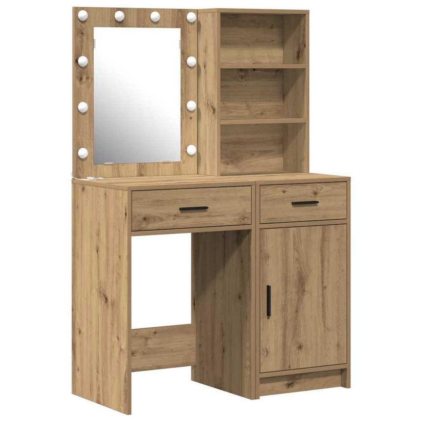 vidaXL Ensemble de Coiffeuse 2 pc Chêne artisanal Bois d'ingénierie