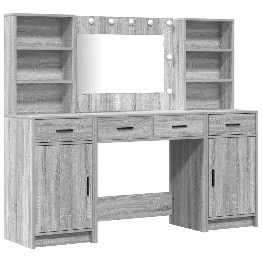 vidaXL Ensemble de Coiffeuse 3 pcs Gris Sonoma Bois d'ingénierie