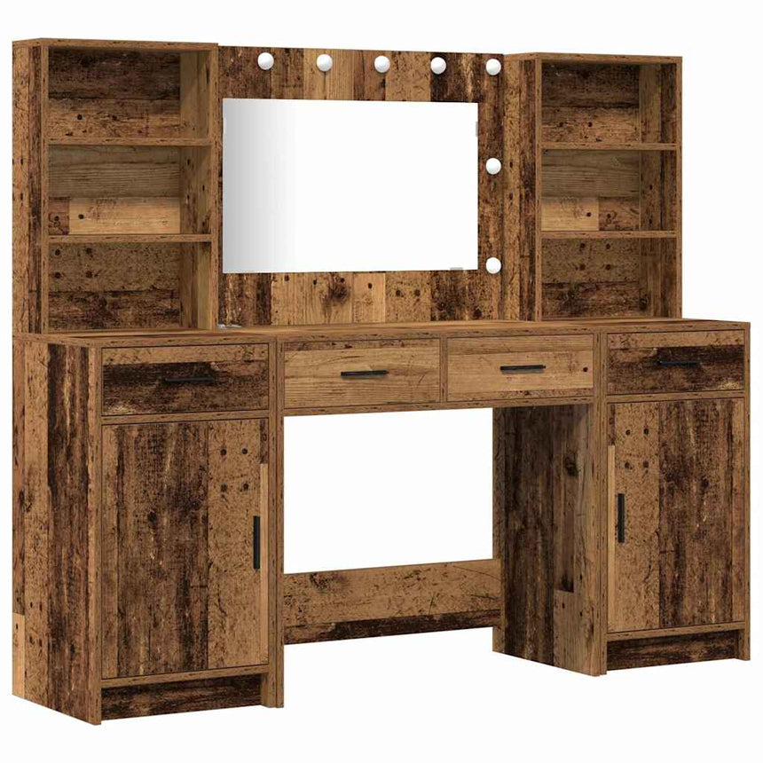 vidaXL Ensemble de Coiffeuse 3 pcs Bois ancien Bois d'ingénierie