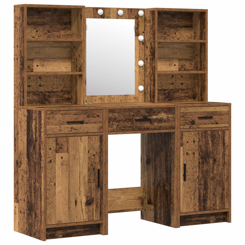 vidaXL Ensemble de Coiffeuse 3 pcs Bois ancien Bois d'ingénierie