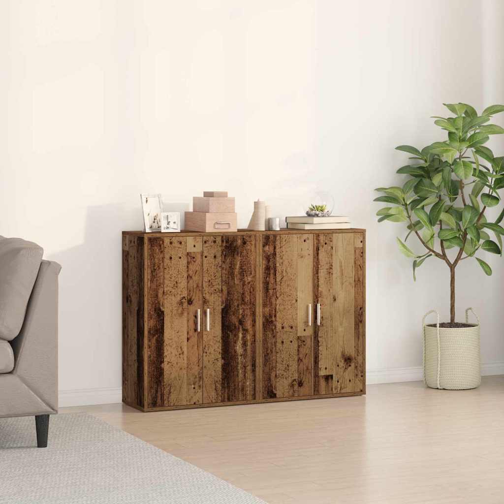 vidaXL Buffet 2 pcs Bois ancien 60 x 31 x 84 cm Bois d'ingénierie