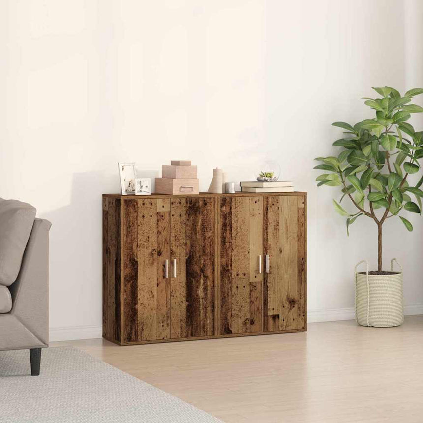 vidaXL Buffet 2 pcs Bois ancien 60 x 31 x 84 cm Bois d'ingénierie