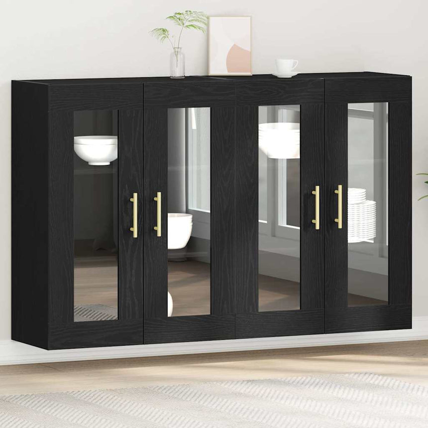 vidaXL Cabinets muraux 2 pcs Chêne noir 69,5 x 34 x 90 cm