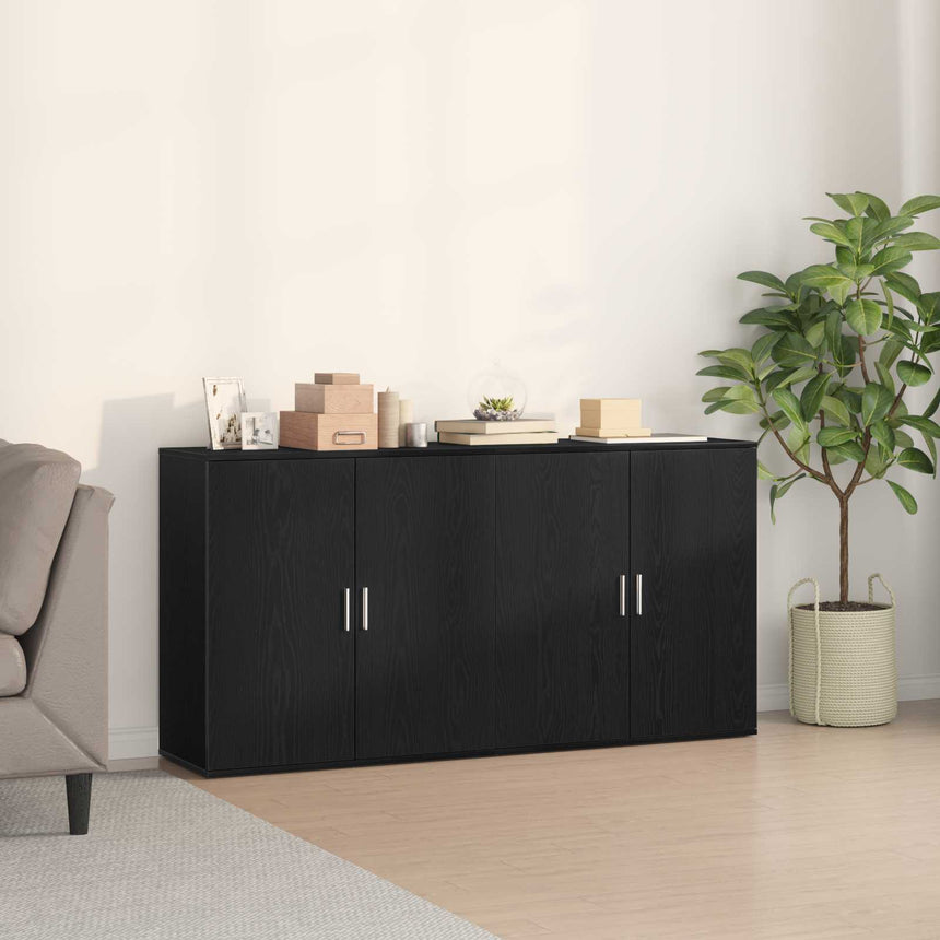 vidaXL Buffet 2 pcs Chêne noir 79 x 38 x 80 cm Bois d'ingénierie