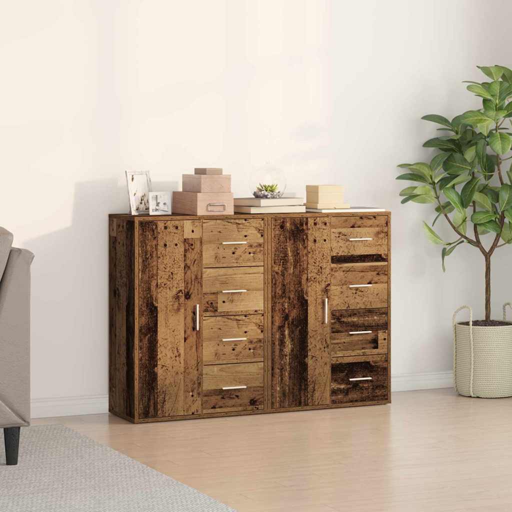 vidaXL Buffet 2 pcs Bois ancien 60 x 31 x 84 cm Bois d'ingénierie
