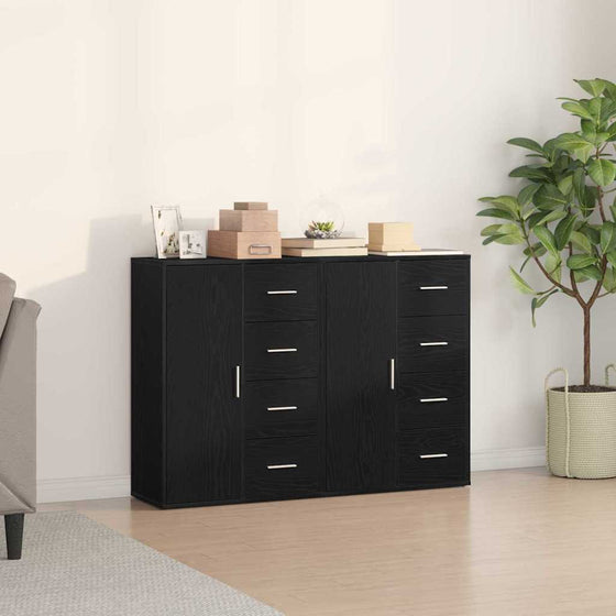 vidaXL Buffet 2 pcs Chêne noir 60 x 31 x 84 cm Bois d'ingénierie