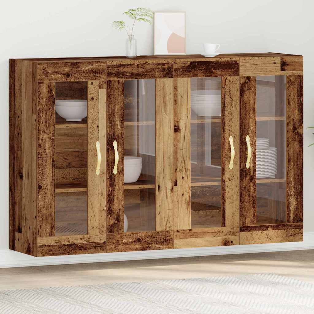 vidaXL Cabinets muraux 2 pcs Bois Ancien 69,5 x 34 x 90 cm