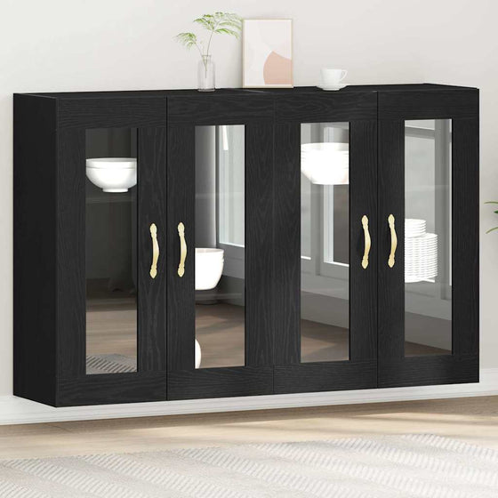 vidaXL Cabinets muraux 2 pcs Chêne noir 69,5 x 34 x 90 cm