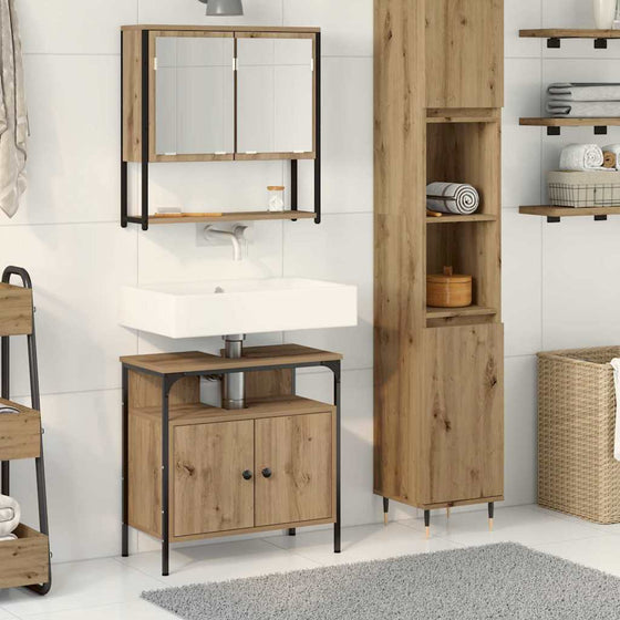 vidaXL Ensemble de mobilier de salle de bain 2 pc Marron