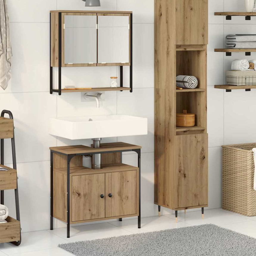 vidaXL Ensemble de mobilier de salle de bain 2 pc Marron