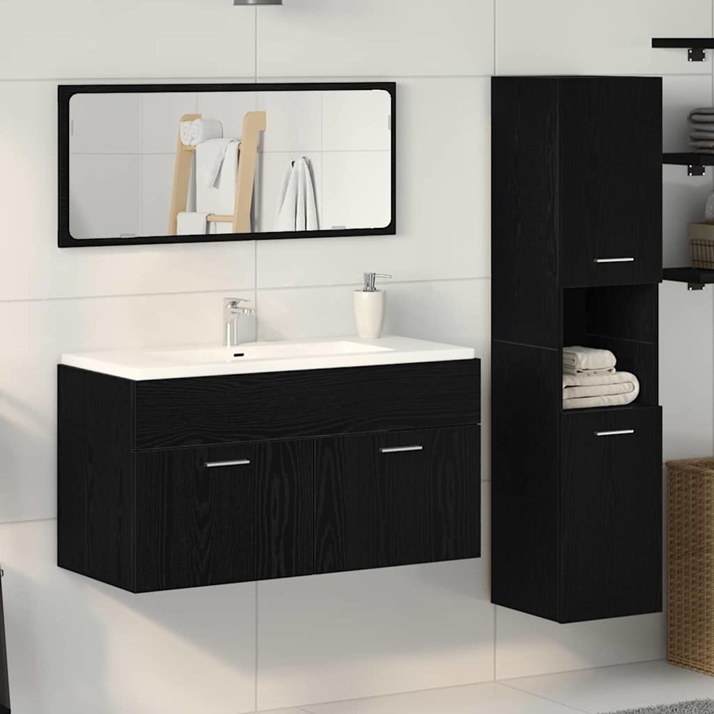 vidaXL Ensemble de mobilier de salle de bain 3 pcs Chêne noir