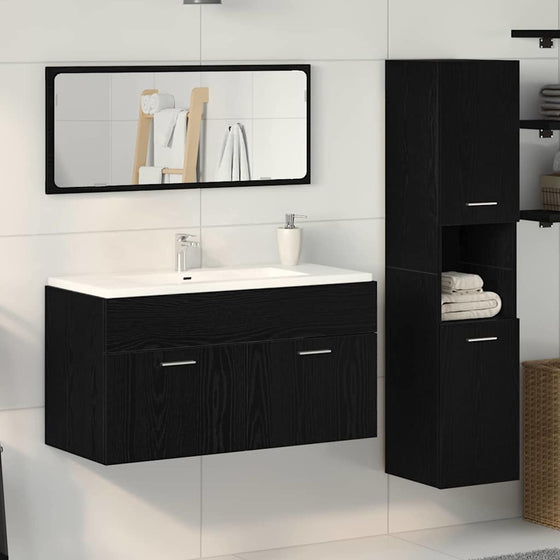 vidaXL Ensemble de mobilier de salle de bain 3 pcs Chêne noir
