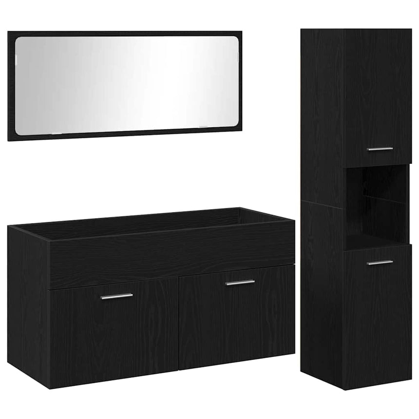 vidaXL Ensemble de mobilier de salle de bain 3 pcs Chêne noir