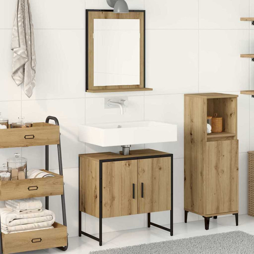 vidaXL Ensemble de mobilier de salle de bain 2 pc Marron