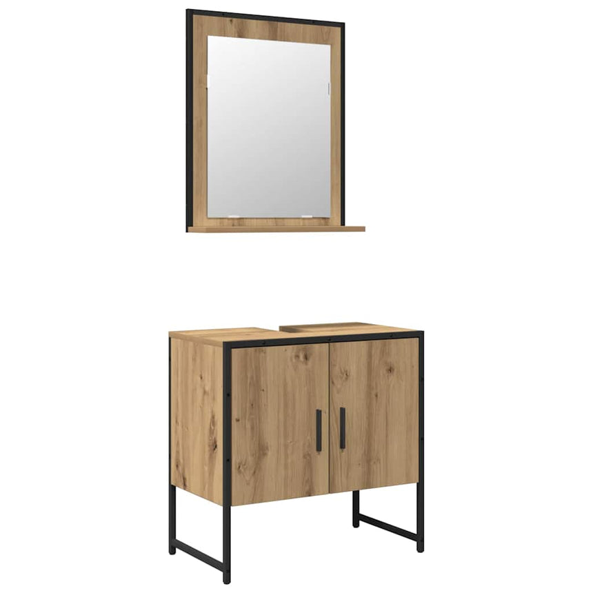 vidaXL Ensemble de mobilier de salle de bain 2 pc Marron