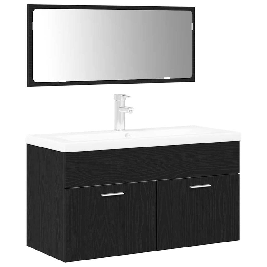 vidaXL Ensemble de mobilier de salle de bain 3 pcs Chêne noir