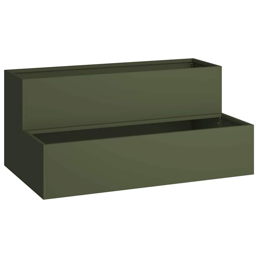 Tuin Plantpot Olijf Groen 100 X 60 X 45 Cm Koudgewalst Staal