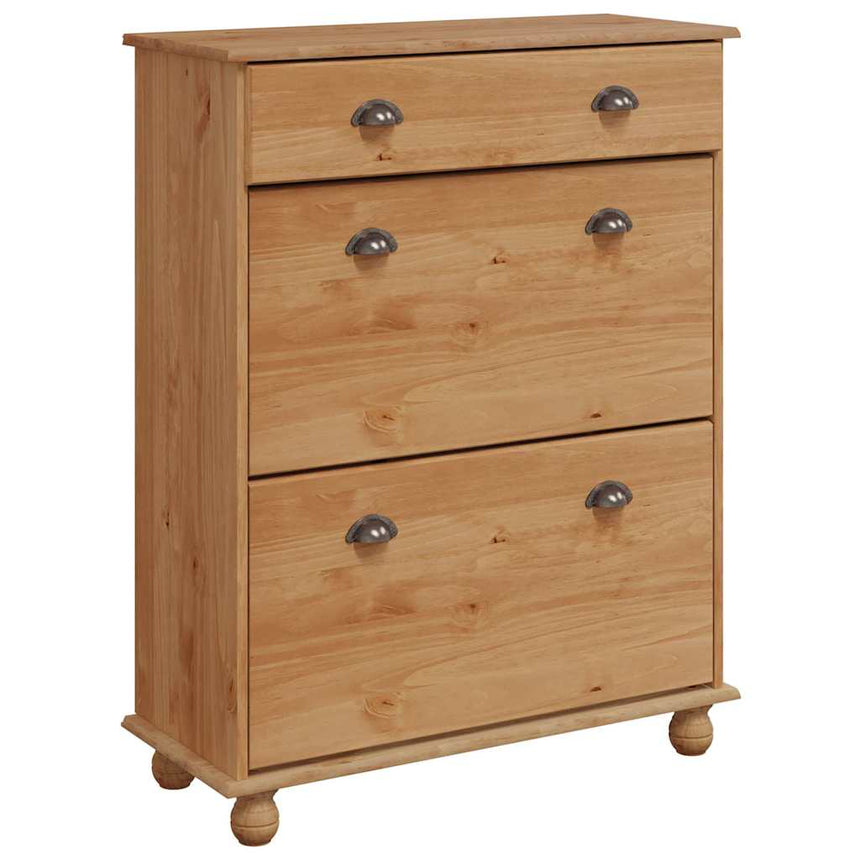Schoenenkast Askim 85 X 35 X 108 Cm Massief Grenenhout