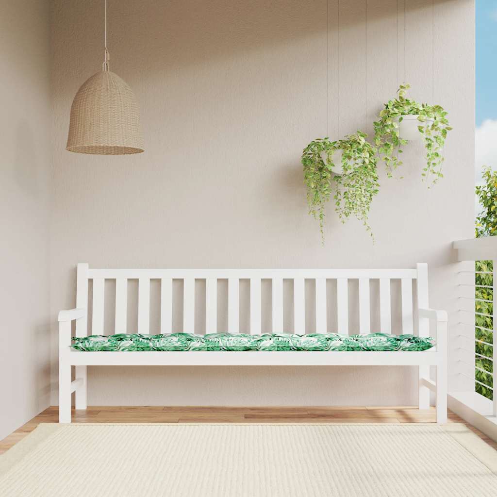 Tuinbankkussen Met Bladpatroon, 200X50X7 Cm, Oxfordstof