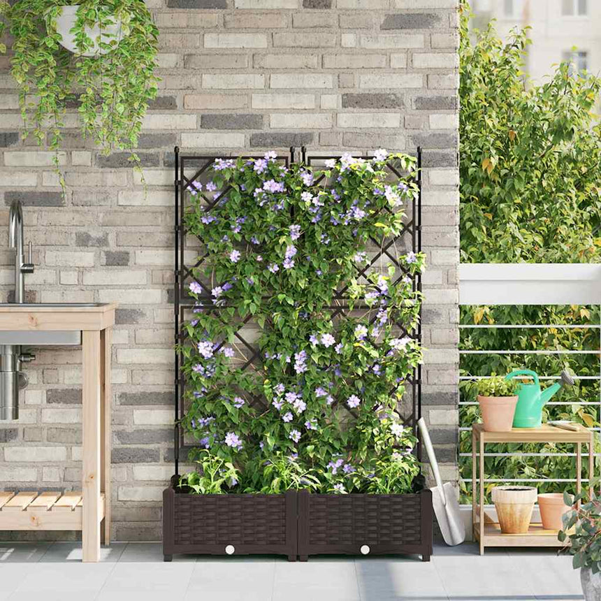 Tuin Plantpot 2 Pcs Bruin 80 X 40 X 125,5 Cm Kunststof