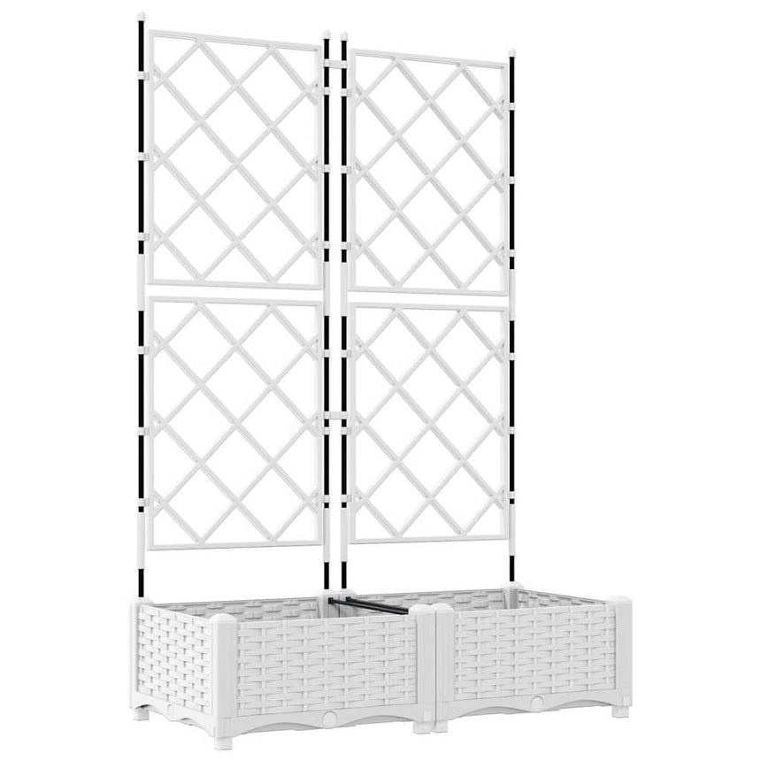 Tuin Plantpot 2 Pcs Wit 80 X 40 X 125,5 Cm Kunststof