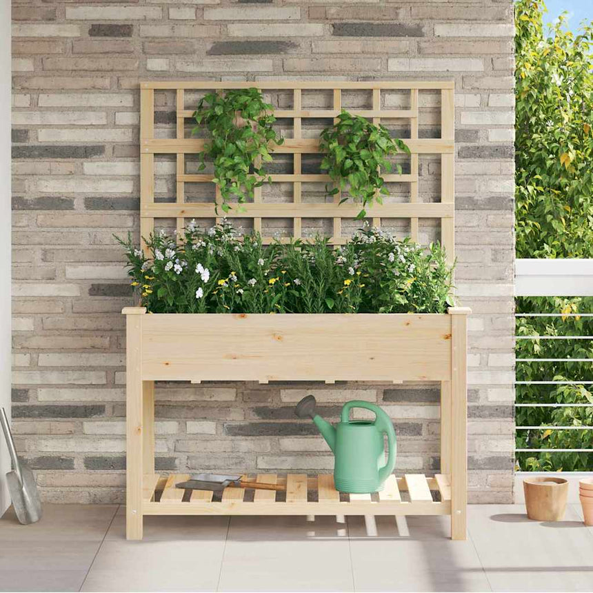 Tuin Plantpot Beige Massief Vurenhout