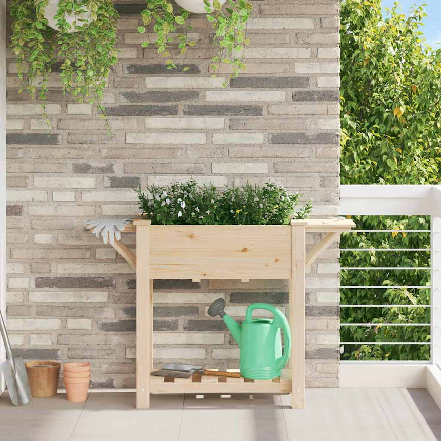 Tuin Plantpot Beige Massief Vurenhout